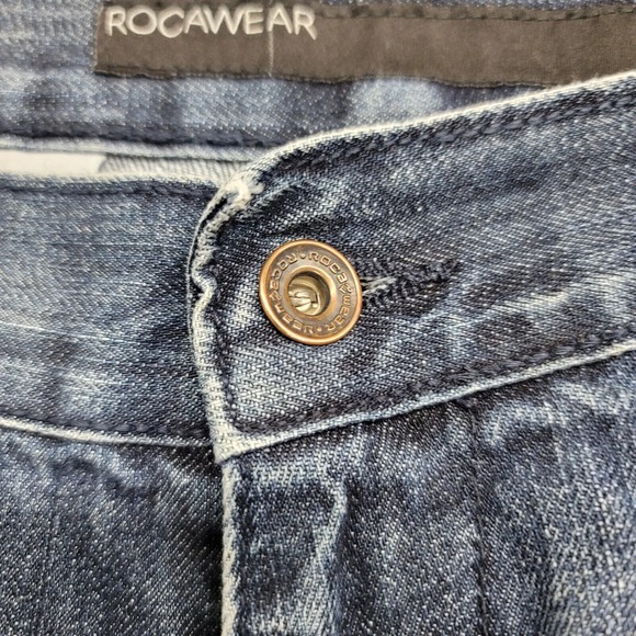 Rocawear Shorts Mens 42 Blue Denim Baggy 90s Y2k Hip Hop Distressed Casual Skate - Picture 3 of 15